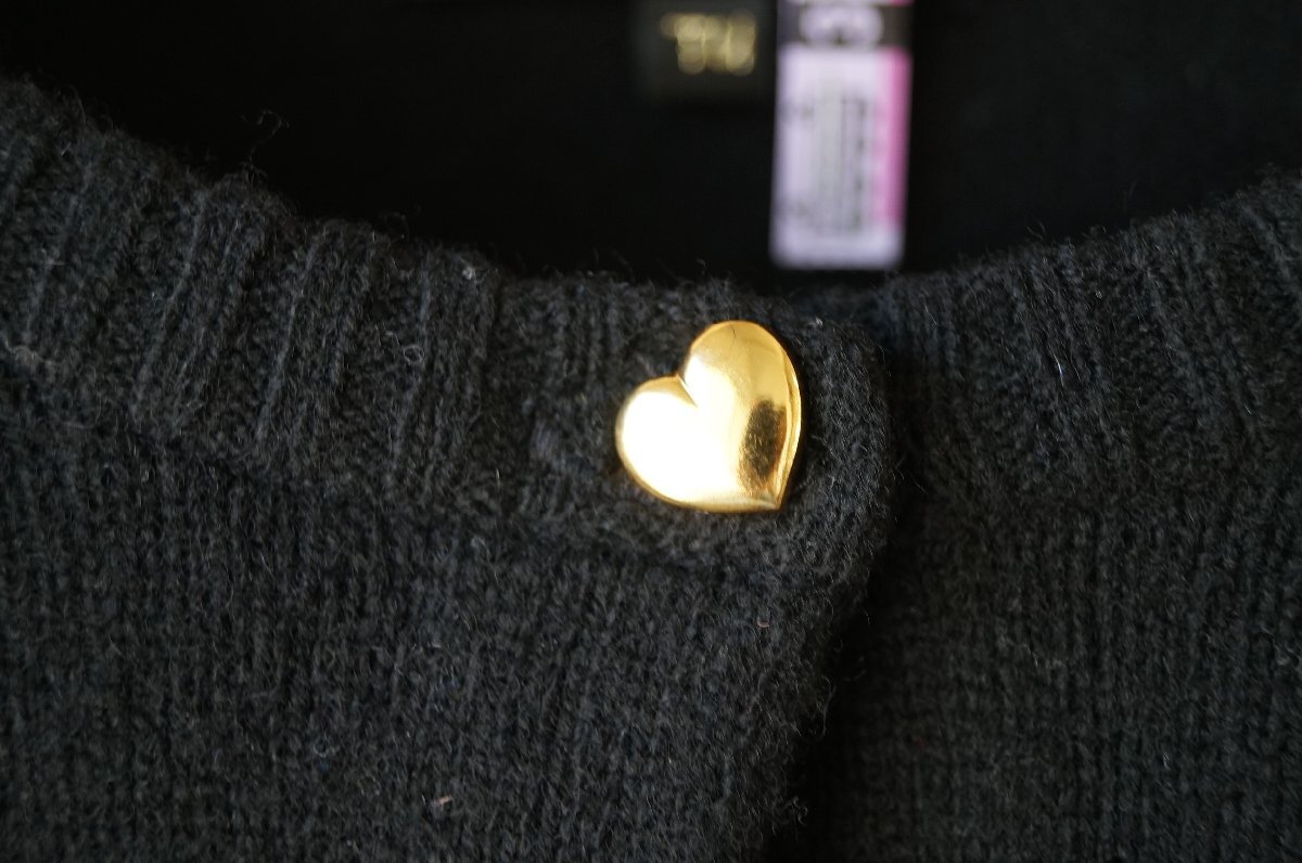 ★To b. by agnes b.(アニエスベー)*秋冬 ハートボタン ウールニットカーディガン 黒 TU* 古着のgplus広島 2510t4 _画像7