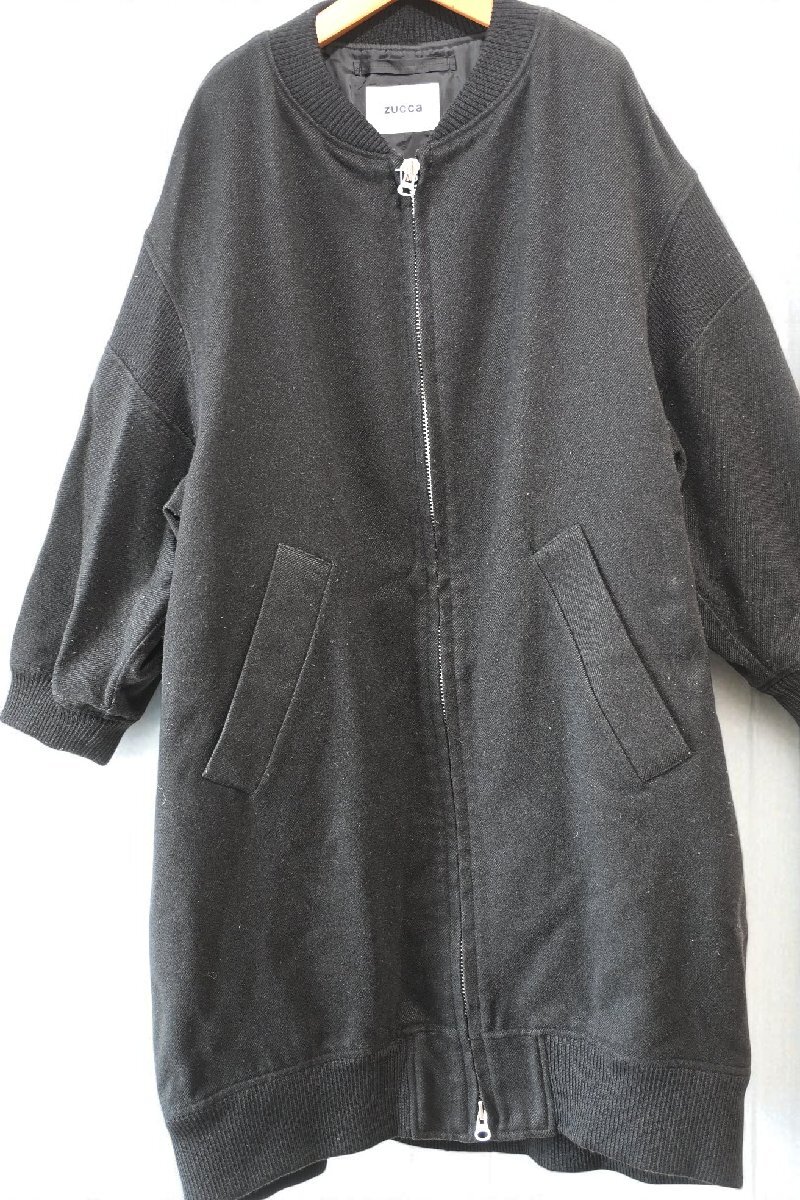 ★ZUCCa/ズッカ　*PEツイード　コクーンコート/size;M　黒//定価￥64.900*　古着のgplus広島　2510r4_画像4