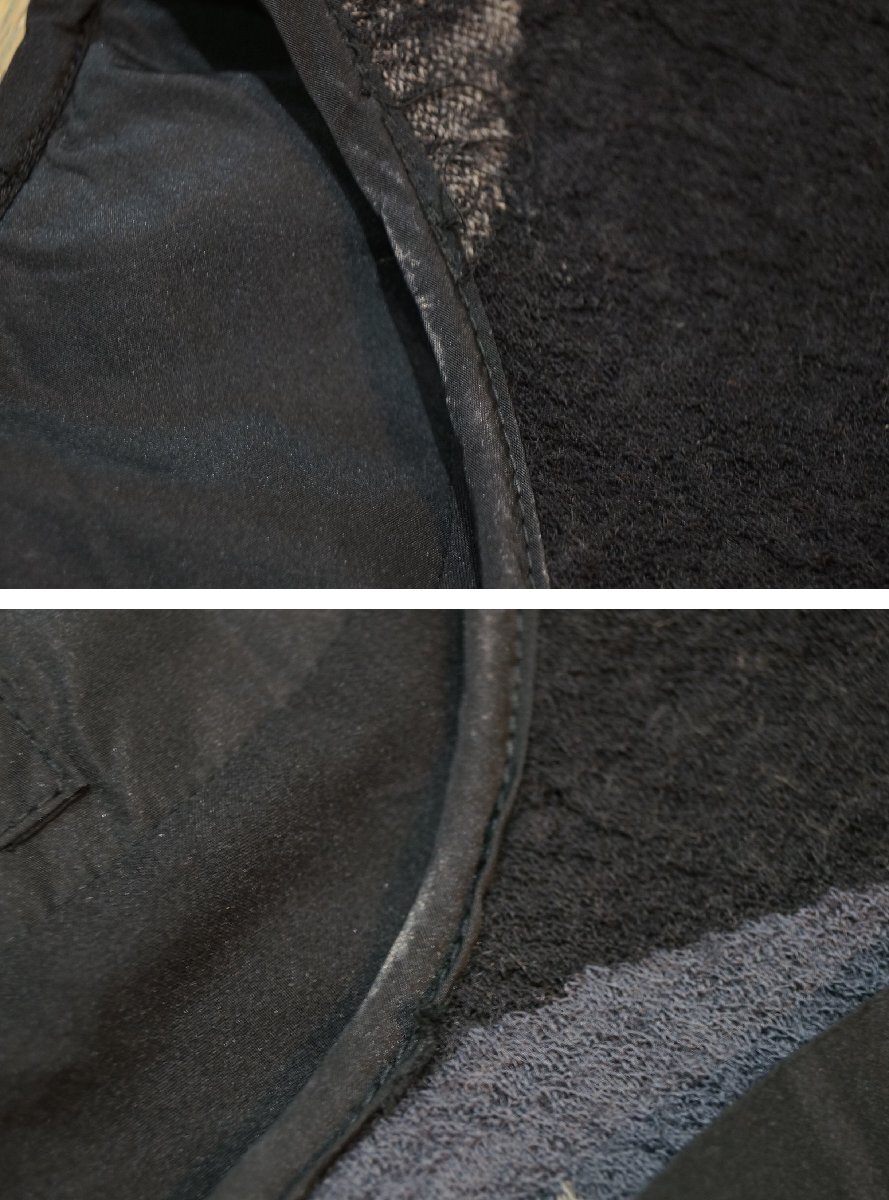 ★EIKO KONDO /エイココンドウ *秋冬 ウール混 幾何学模様 変形 切替デザイン ワンピース /黒グレー 42*　古着のgplus広島 2510t3_画像9