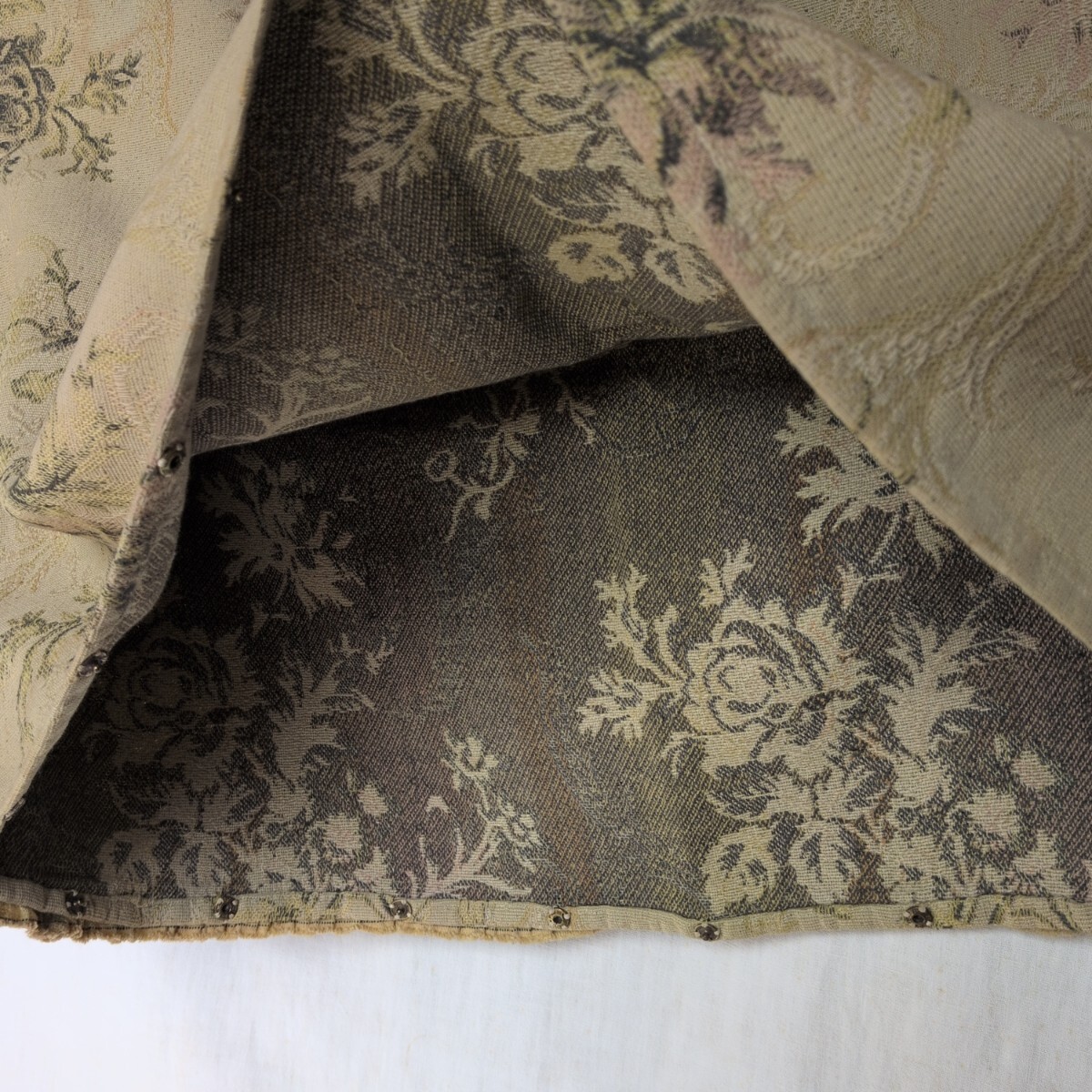 フランスアンティーク クッションカバー ゴブラン織り バラ 敷物 カバー ジャカード織り_画像3