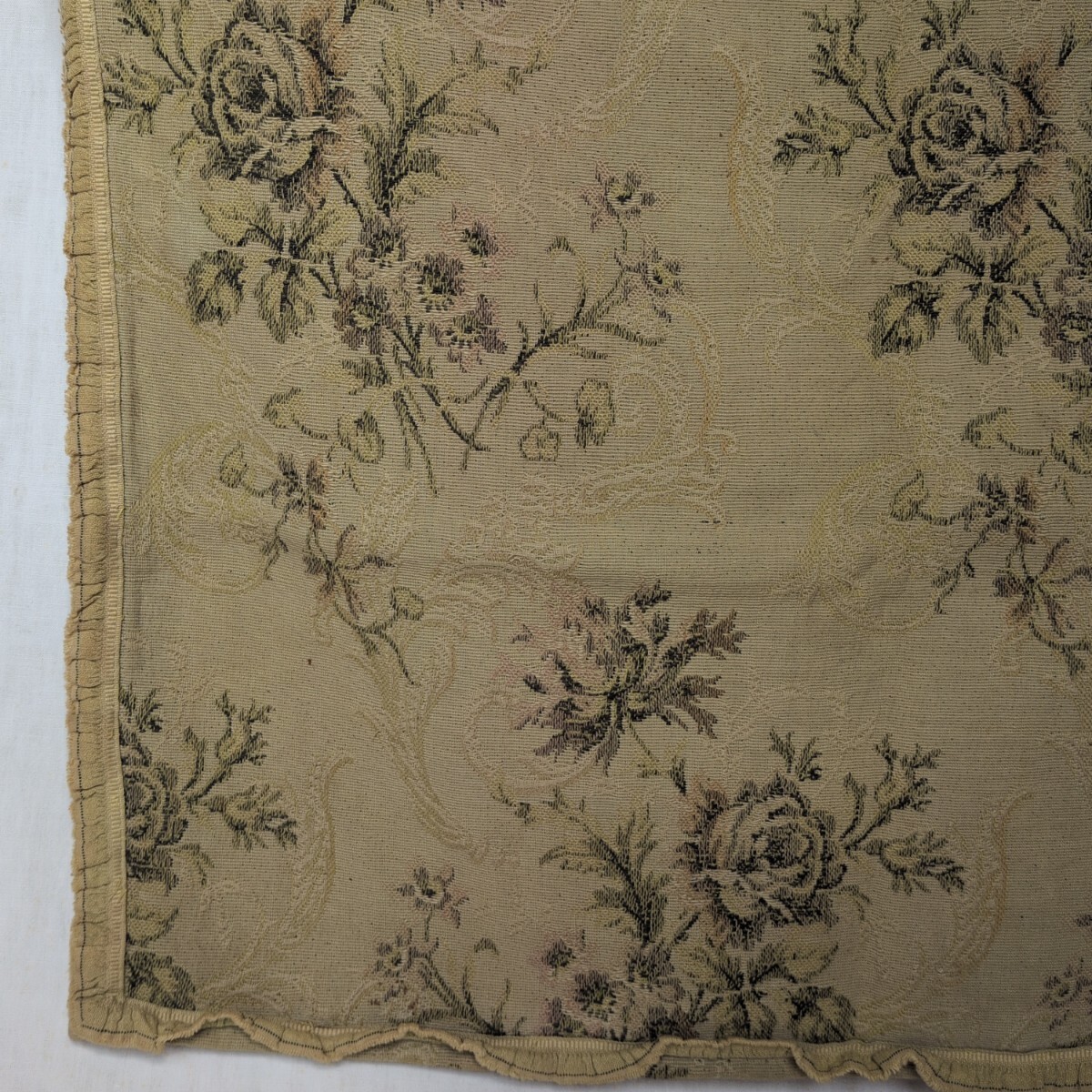 フランスアンティーク クッションカバー ゴブラン織り バラ 敷物 カバー ジャカード織り_画像7