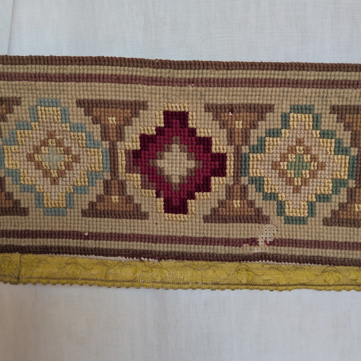 フランスアンティーク 装飾布 2.3ｍ 19世紀 教会祭具 キリスト教 ミサ アンテペンディウム 祭壇布 壁飾り 家具飾り テーブルランナー_画像5