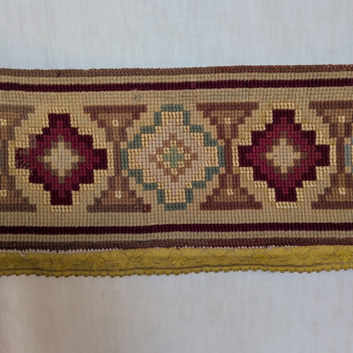 フランスアンティーク 装飾布 2.3ｍ 19世紀 教会祭具 キリスト教 ミサ アンテペンディウム 祭壇布 壁飾り 家具飾り テーブルランナー_画像6