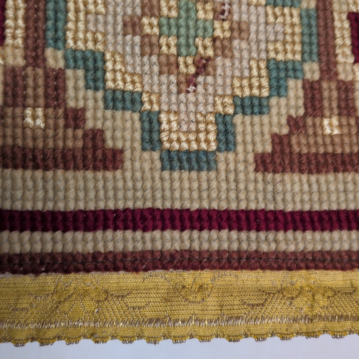 フランスアンティーク 装飾布 2.3ｍ 19世紀 教会祭具 キリスト教 ミサ アンテペンディウム 祭壇布 壁飾り 家具飾り テーブルランナー_画像7