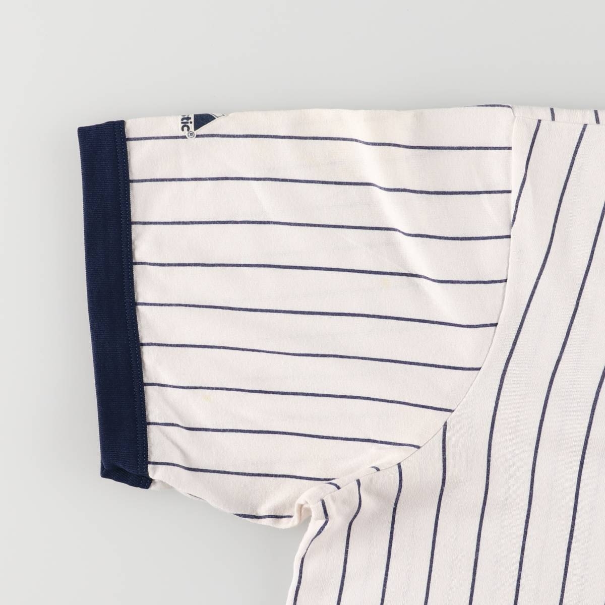 古着 MAJESTIC MLB NEW YORK YANKEES ニューヨークヤンキース ストライプ柄 リンガーTシャツ USA製 メンズXL相当 /eaa587750_画像8