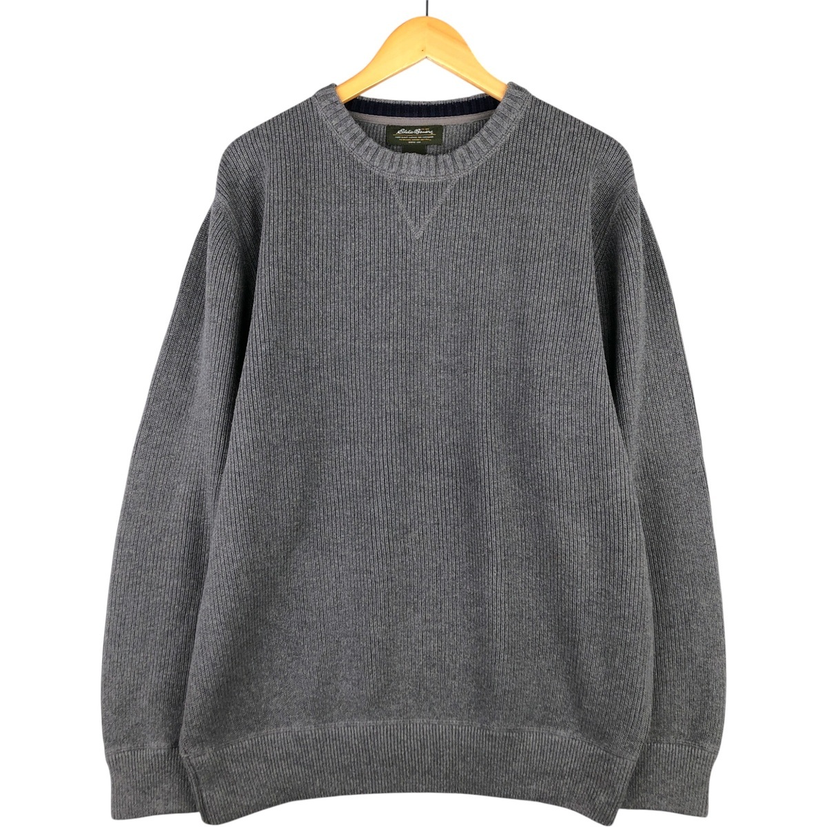 古着 エディーバウアー Eddie Bauer リブ編み コットンニットセーター 中国製 メンズL相当 /eaa589706_画像1