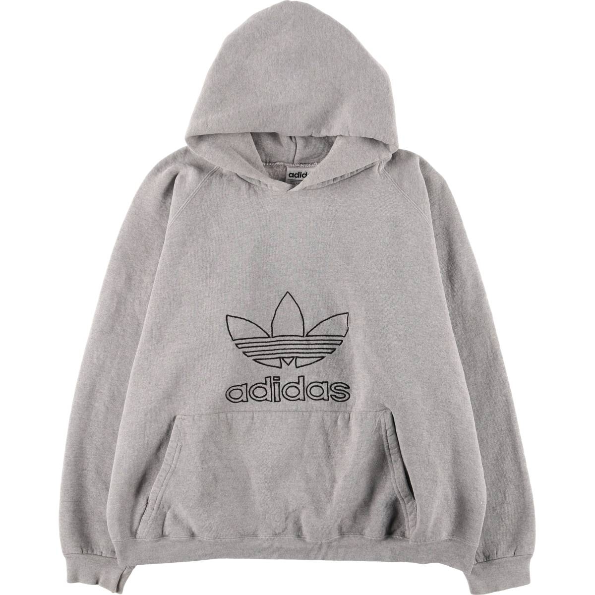 古着 80~90年代 アディダス adidas デカロゴ スウェットプルオーバーパーカー USA製 メンズL相当 /eaa589931