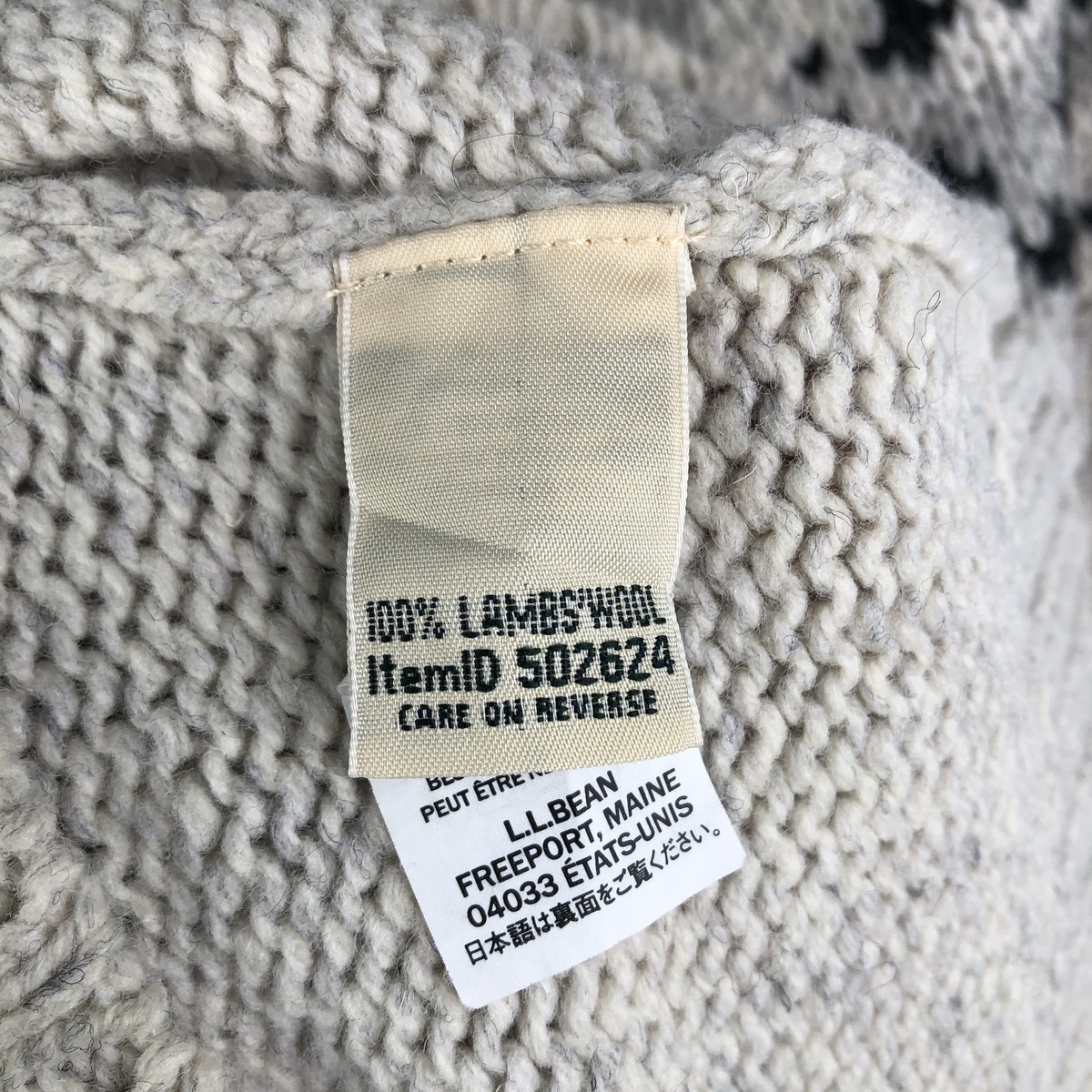 古着 90~00年代 エルエルビーン L.L.Bean 総柄 ロールネック ノルディックセーター メンズM相当 /eaa594622_画像4