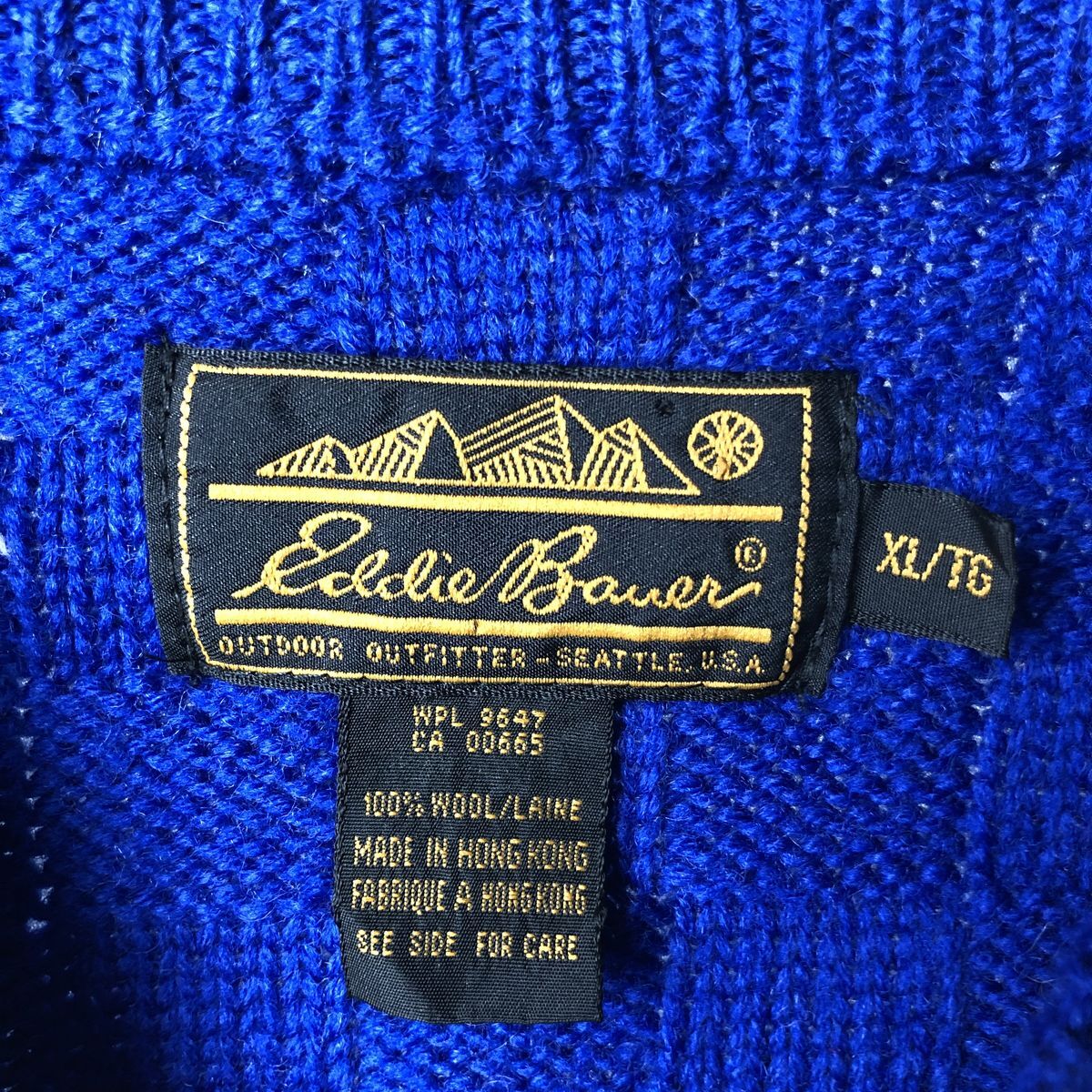 古着 80~90年代 エディーバウアー Eddie Bauer 黒タグ チェック柄 ウールニットセーター メンズXL相当 ヴィンテージ /eaa399989_画像3