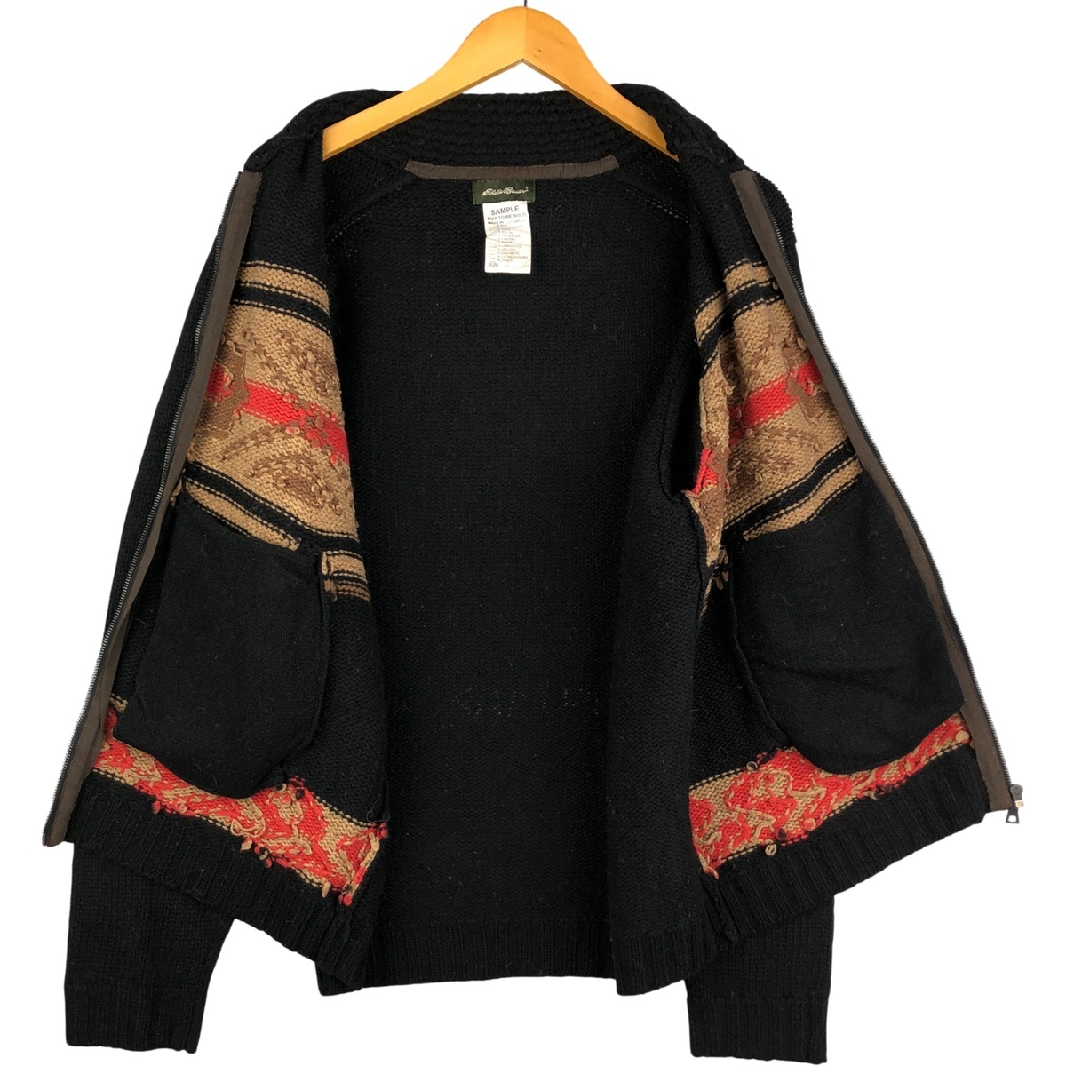 古着 エディーバウアー Eddie Bauer SAMPLE 総柄 カウチンセーター メンズM相当 ヴィンテージ /eaa413332_画像4