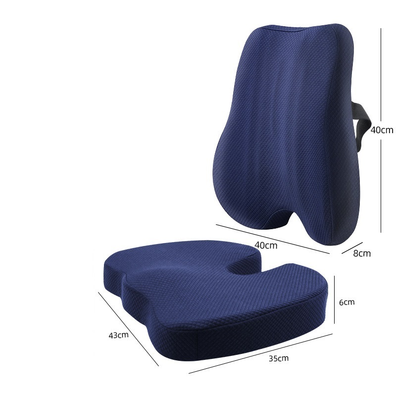  新入荷新品 座布団2点セット 背もたれクッション運転 腰痛対策 低反発 オフィス 背当てクッション 骨盤クッション 厚め お色選択可_画像1