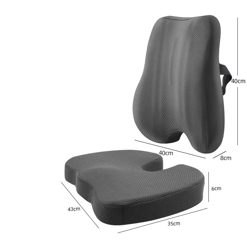  新入荷新品 座布団2点セット 背もたれクッション運転 腰痛対策 低反発 オフィス 背当てクッション 骨盤クッション 厚め お色選択可_画像2