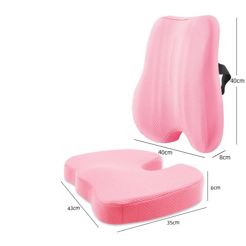  新入荷新品 座布団2点セット 背もたれクッション運転 腰痛対策 低反発 オフィス 背当てクッション 骨盤クッション 厚め お色選択可_画像3