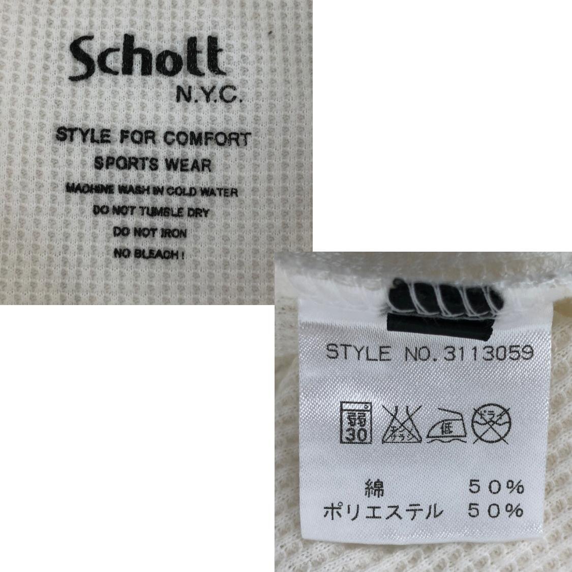 Schott ショット THERMAL L/S T サーマル ロングスリーブTシャツ サーマル ロンT インナー SIZE: L ホワイト MH632025100205_画像10