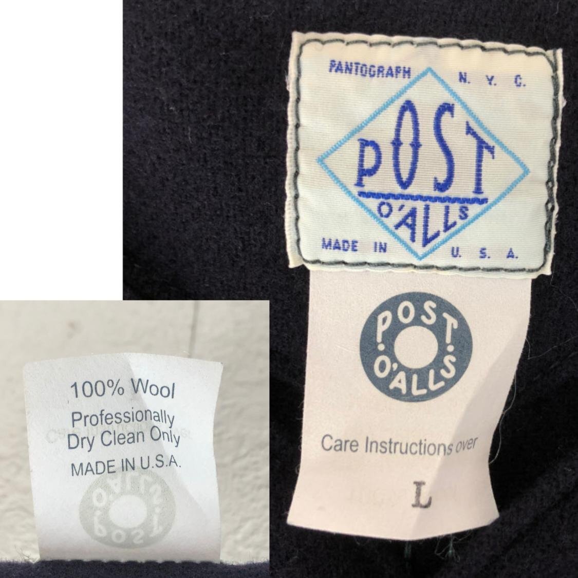 POST OALLS ポストオーバーオールズ SUPER DV ノーカラー ウール カバーオール SIZE: L ネイビー MH632025101209の画像10