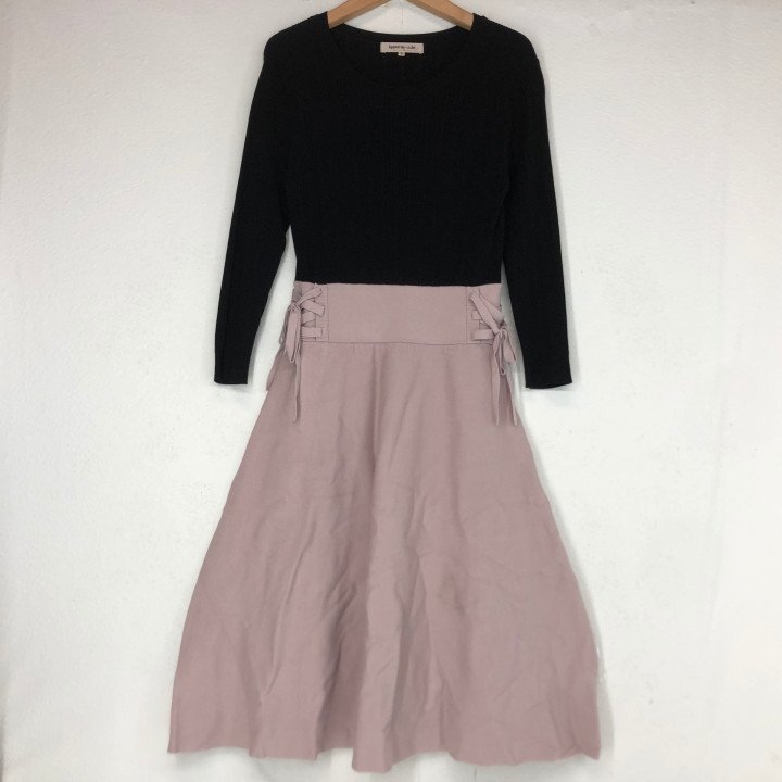 Apuweiser-riche アプワイザーリッシェ サイドUP ニットワンピース SIZE: 2 ピンク/ブラック LH632025100204_画像1