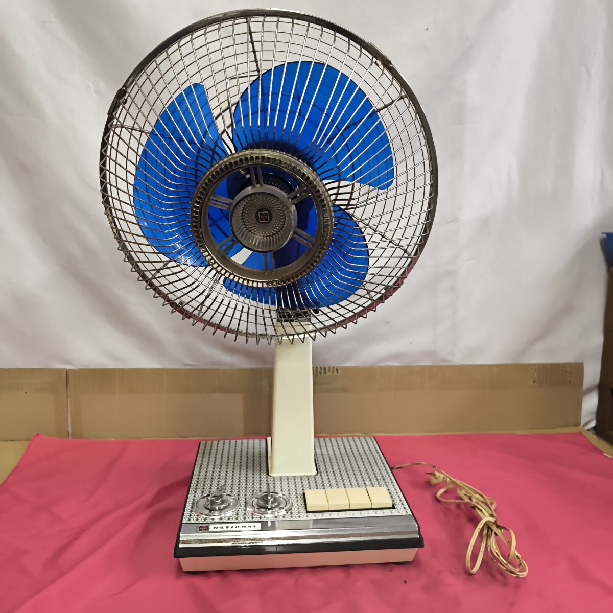 ◎【ナショナル レトロ扇風機】当時物 ナショナル扇風機 F30LZ 羽根の大きさ30cm 扇風機 ブルー 3枚羽根 約5.2kg 281-2_画像1