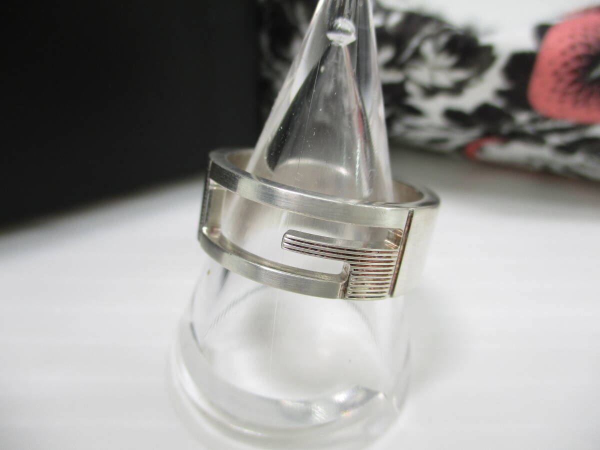 2510M1818 GUCCI グッチ Gリング 重量約8.7g サイズ19 Ag925刻印有 箱付_画像1