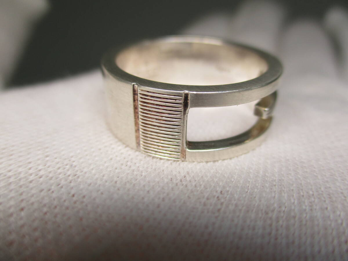 2510M1818 GUCCI グッチ Gリング 重量約8.7g サイズ19 Ag925刻印有 箱付_画像5