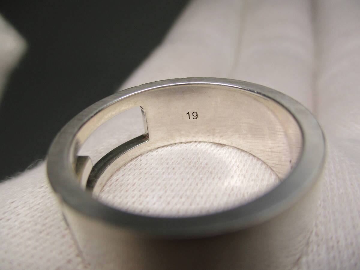 2510M1818 GUCCI グッチ Gリング 重量約8.7g サイズ19 Ag925刻印有 箱付_画像4