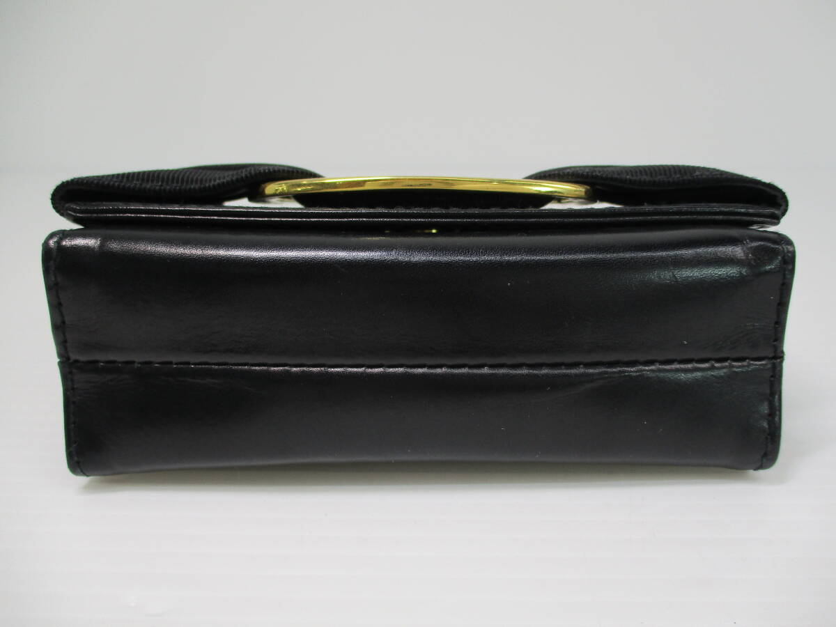 2510M2120 Salvatore Ferragamo サルバトーレフェラガモ ヴァラ リボン 2way クラッチバッグ ポーチ ショルダー ブラック_画像4