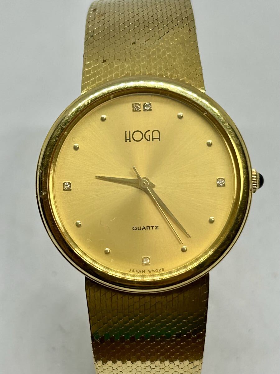 HOGA HR-36 クォーツ 腕時計 ゴールド文字盤 ジャンク レディース_画像2