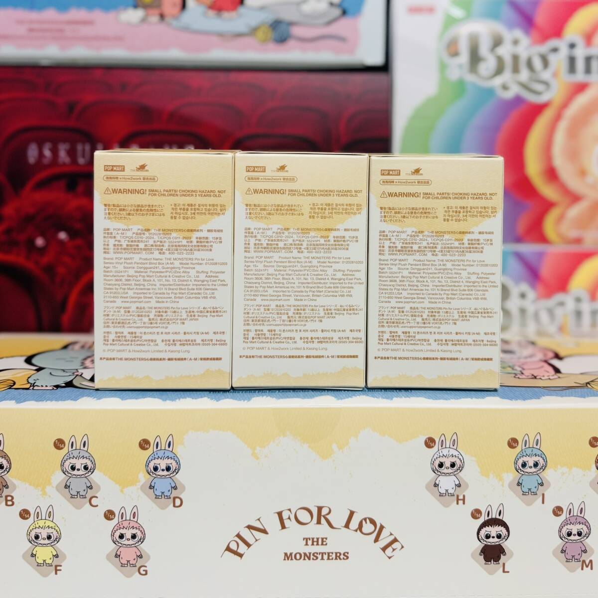 【完全未開封】正規品THE MONSTER PIN FOR LOVEシリーズ ぬいぐるみ(A-M)3BOX_画像3