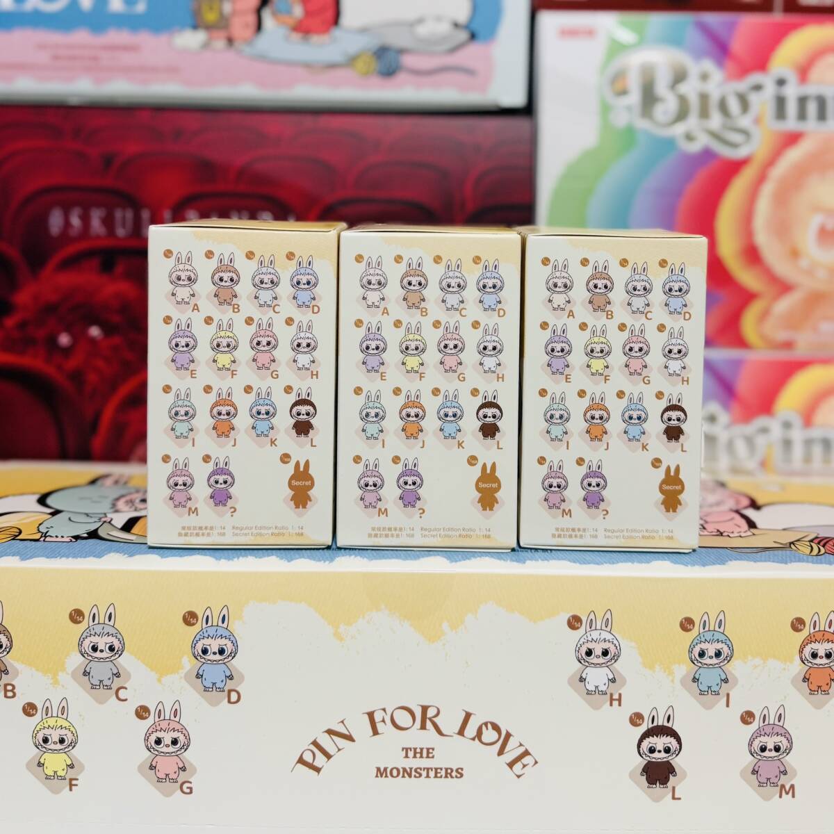 【完全未開封】正規品THE MONSTER PIN FOR LOVEシリーズ ぬいぐるみ(A-M)3BOX_画像4