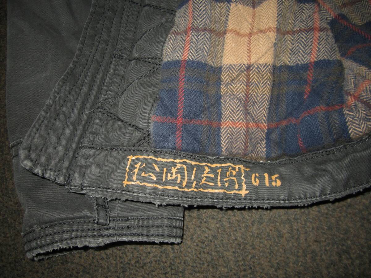 アメリカンイーグル ミリタリージャケット Lサイズ40 大きめ サンタクロース トナカイ コットン ダメージ加工 裏キルティング 松岡佳博_画像10