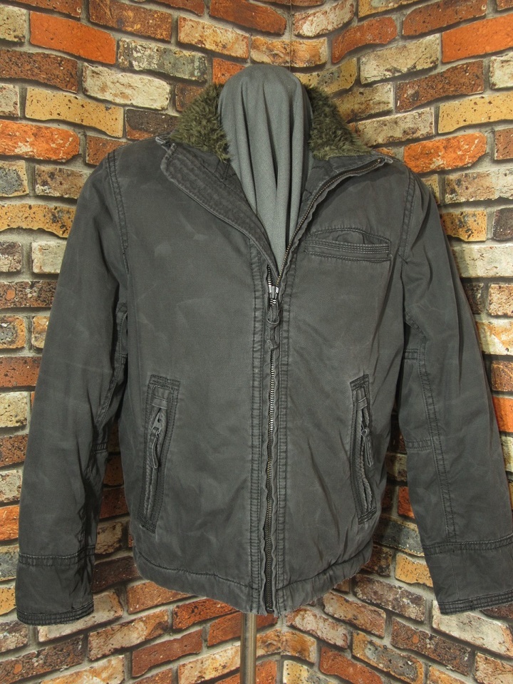 アメリカンイーグル ミリタリージャケット Lサイズ40 大きめ サンタクロース トナカイ コットン ダメージ加工 裏キルティング 松岡佳博_画像2