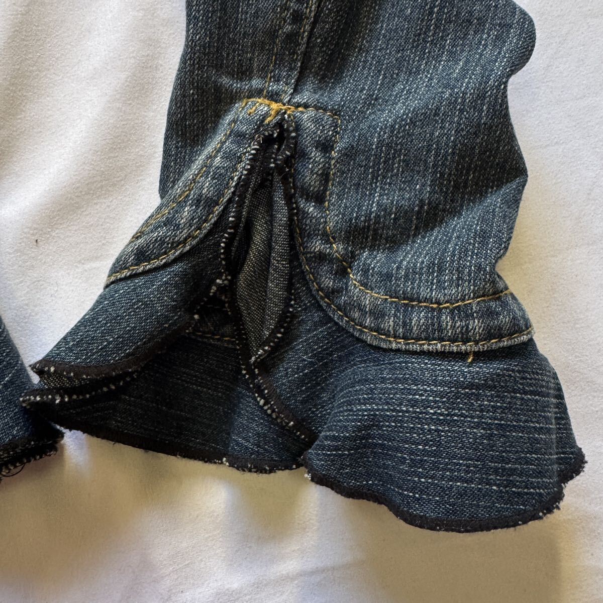 LIBERALリベラル デニムジャケット フリル　ジップポケット 38_画像6