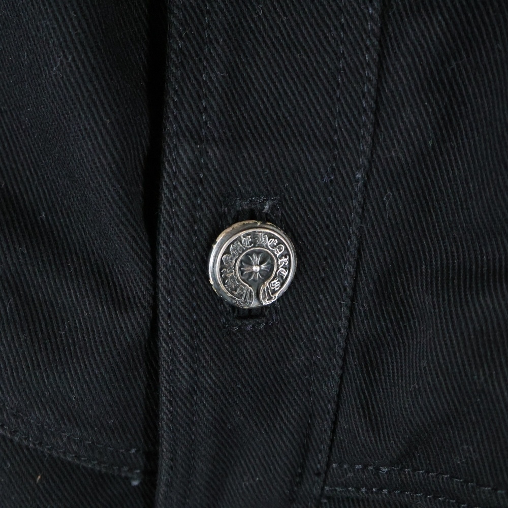 CHROME HEARTS クロムハーツ HUNTING JACKET ハンティングジャケット ホースシューボタン クラシック デニムジャケット ブラック_画像4