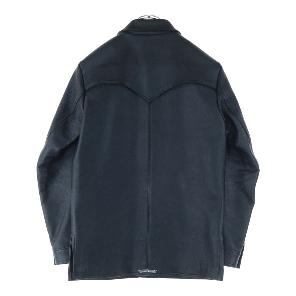 CHROME HEARTS クロムハーツ HUNTING JACKET クロウボタン ハンティング レザージャケット ブラック_画像2