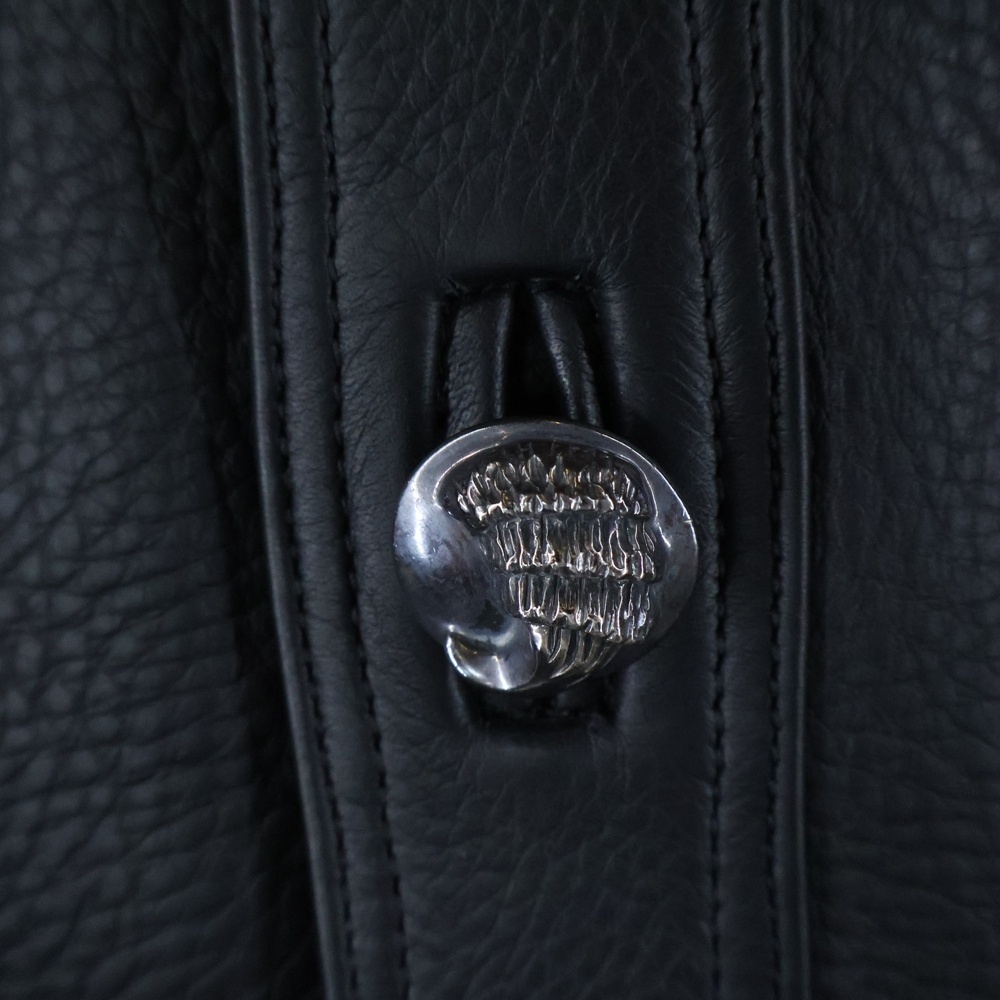 CHROME HEARTS クロムハーツ HUNTING JACKET クロウボタン ハンティング レザージャケット ブラック_画像6