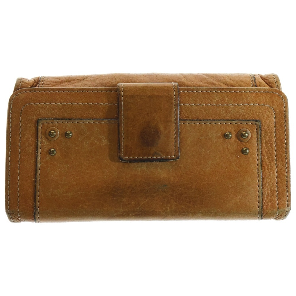 Chloe クロエ パディントン パドロック カナデ レザー ロングウォレット 長財布 ゴールド金具 ブラウン_画像2