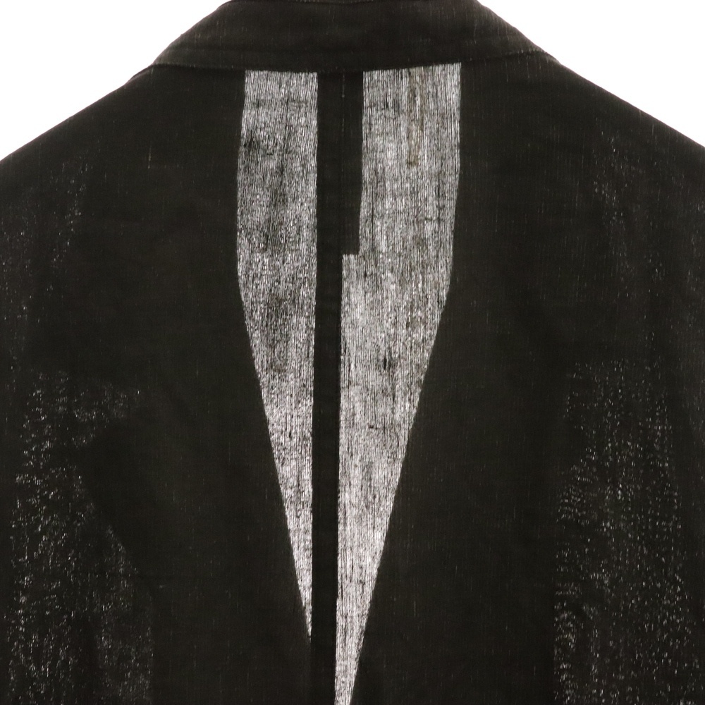 Ground Y グラウンドワイ Sumi Ink-Dyed Linen Work Coat リネン ポケット オーバーサイズコート ブラック GI-C02-301_画像4