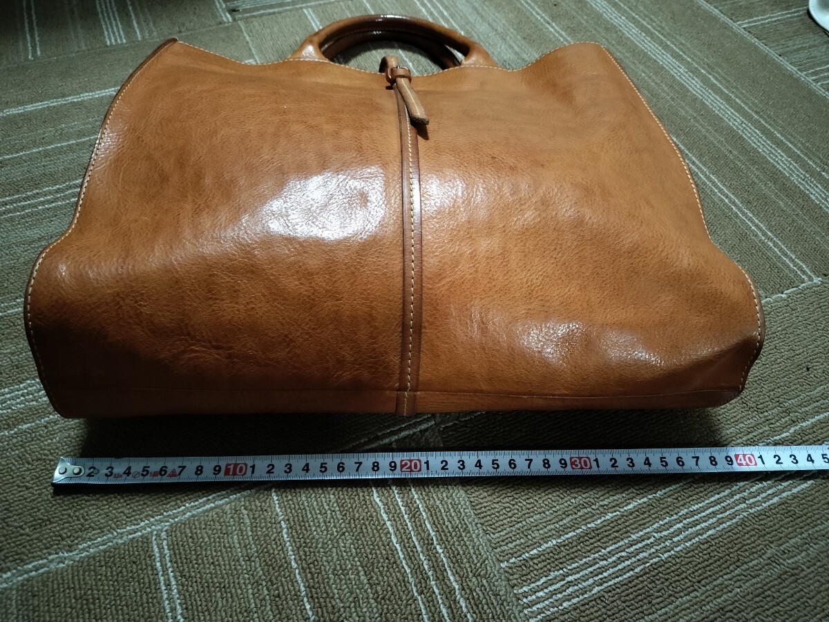 美品 ゲンテン genten トートバッグ 本革 ブラウン TOSCA トスカ ヌメレザー ハンドバッグ_画像5
