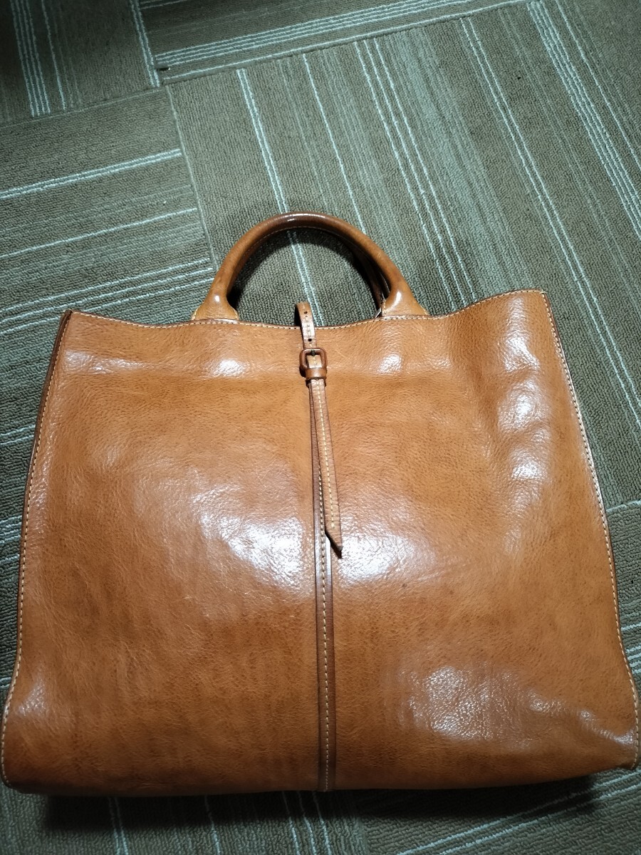 美品 ゲンテン genten トートバッグ 本革 ブラウン TOSCA トスカ ヌメレザー ハンドバッグ_画像1