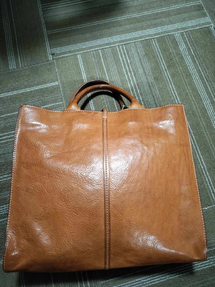 美品 ゲンテン genten トートバッグ 本革 ブラウン TOSCA トスカ ヌメレザー ハンドバッグ_画像2