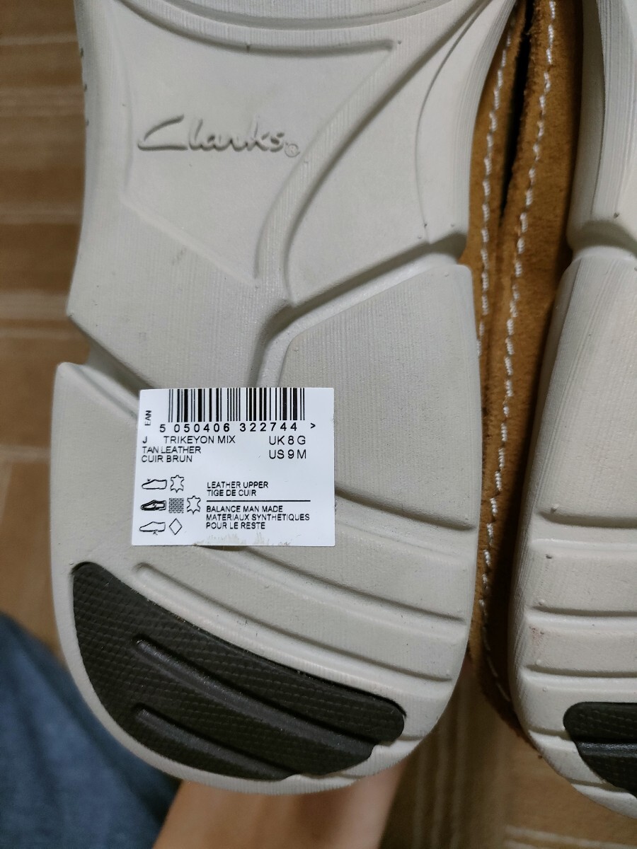 サイズ：UK 8　未使用品　Clarks クラークス TRIGENIC レザー シューズ スニーカー 本革 靴_画像8