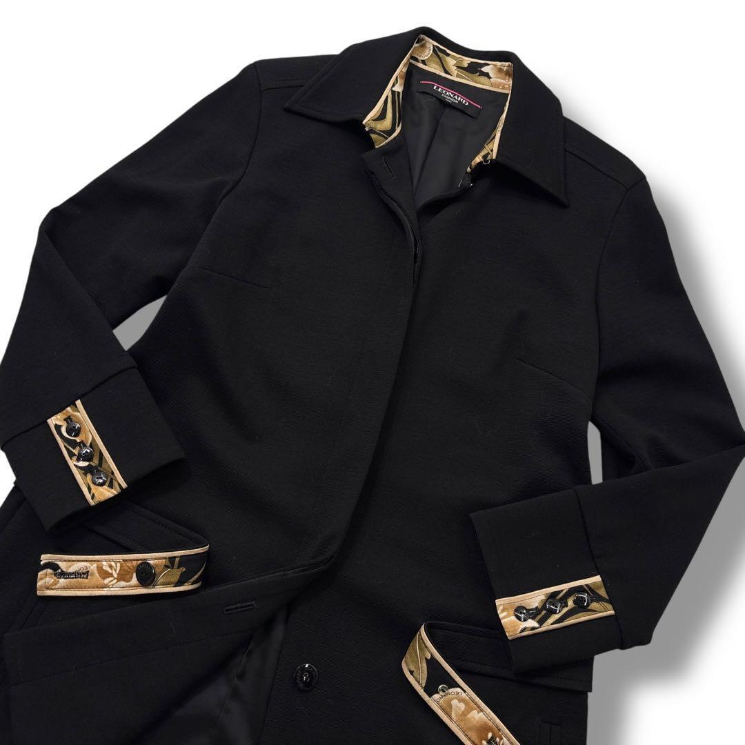 【極美品】LEONARD レオナール ジャケット コート チェスター ウール 黒_画像2