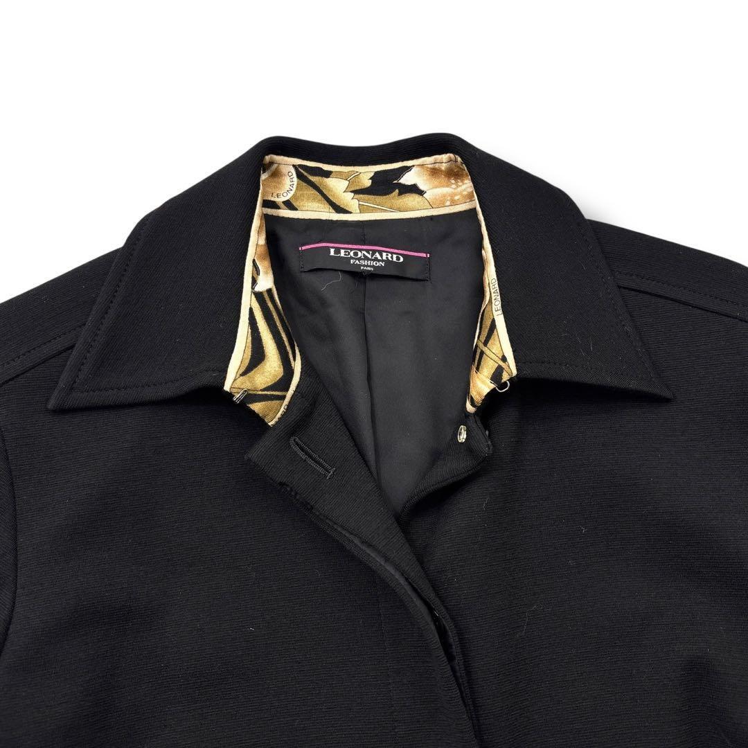 【極美品】LEONARD レオナール ジャケット コート チェスター ウール 黒_画像3
