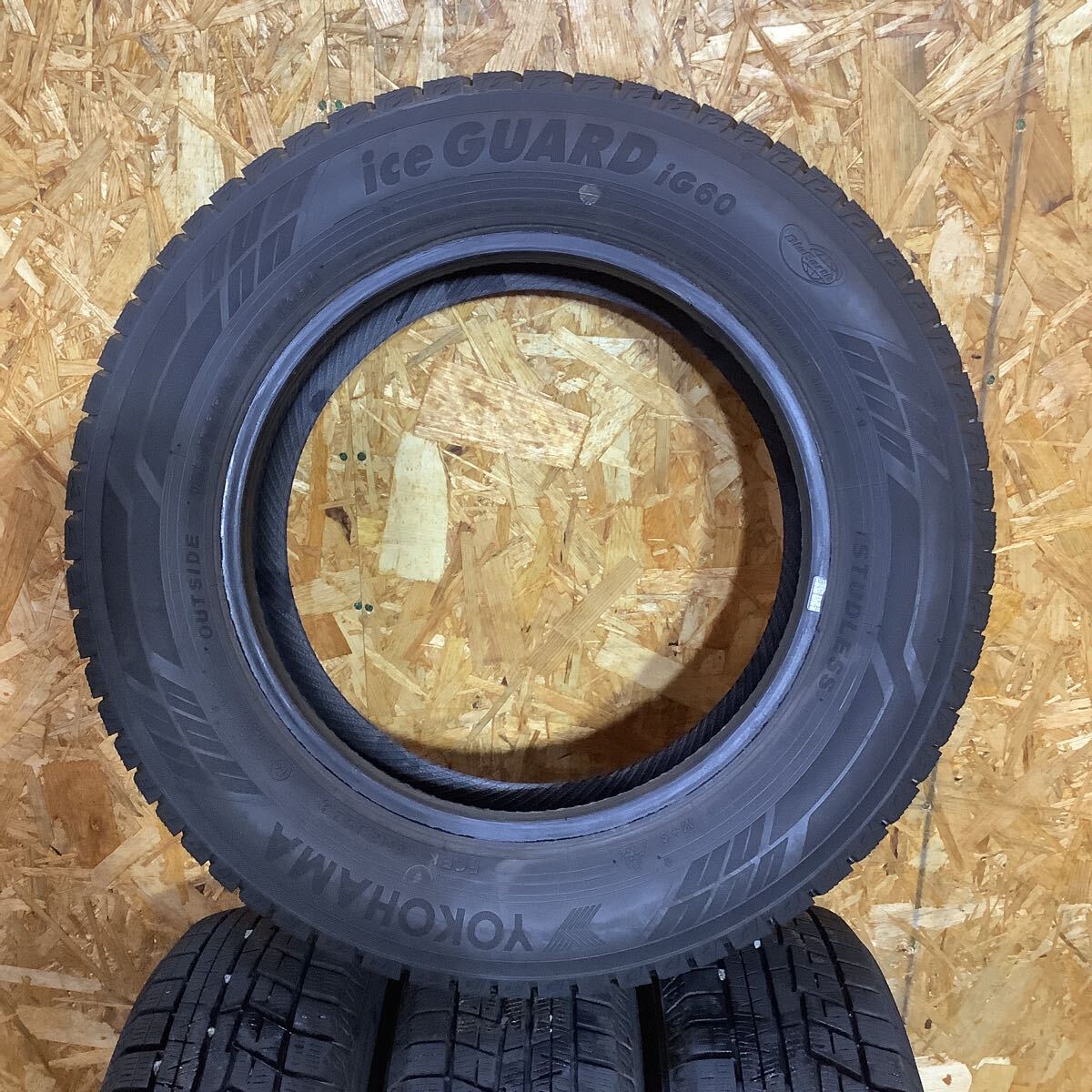 YOKOHAMA iceGUARD iG60 ヨコハマ 155/70R13 スタッドレス 2023年製 4本セット 7分山 マーチ バモス エブリィワゴン _画像6