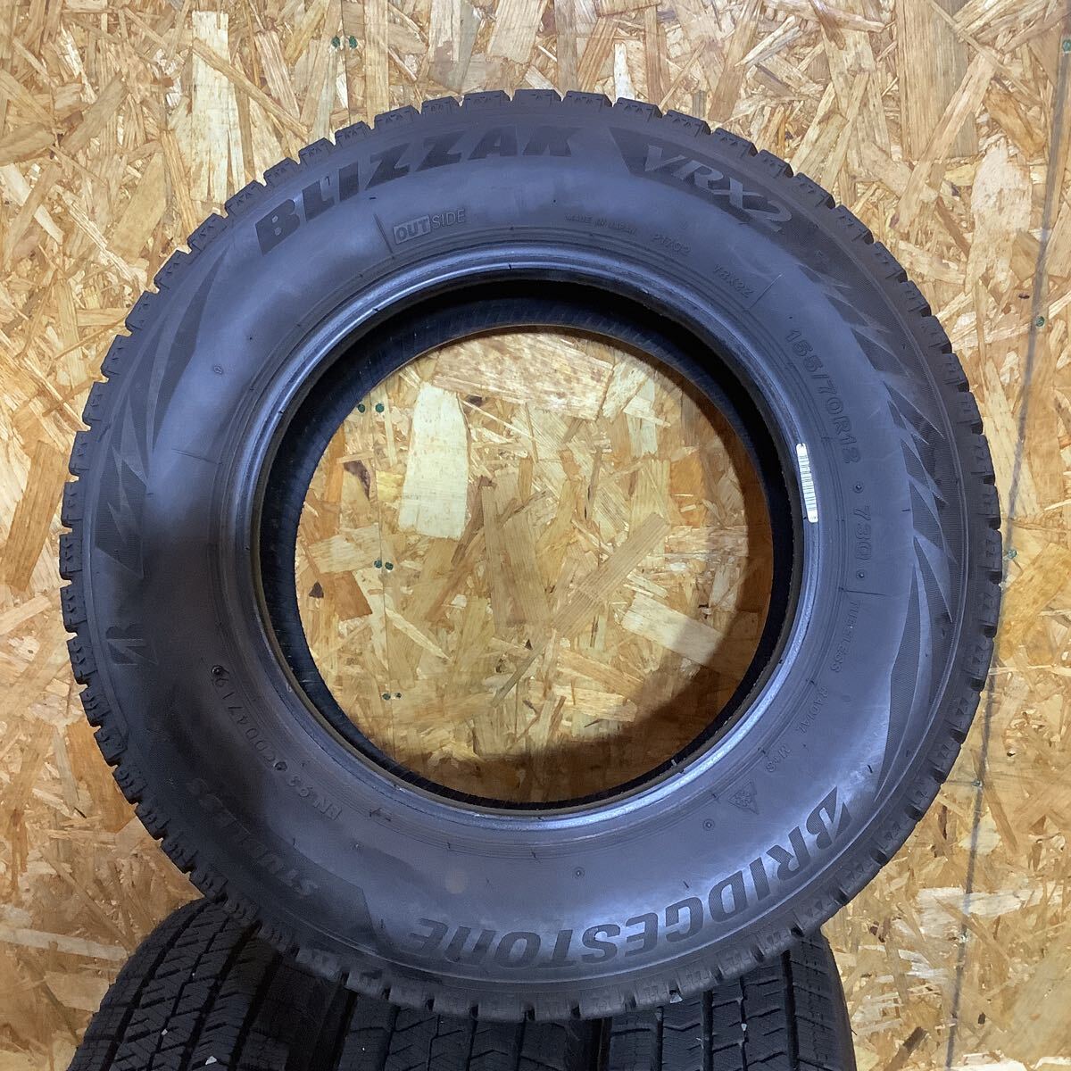 BRIDGESTONE BLIZZAK VRX2 ブリヂストン 155/70R12 スタッドレス バリ山 イボ付 2019年製 4本セット 9.5分山 ライフ キャロル プレオ_画像6