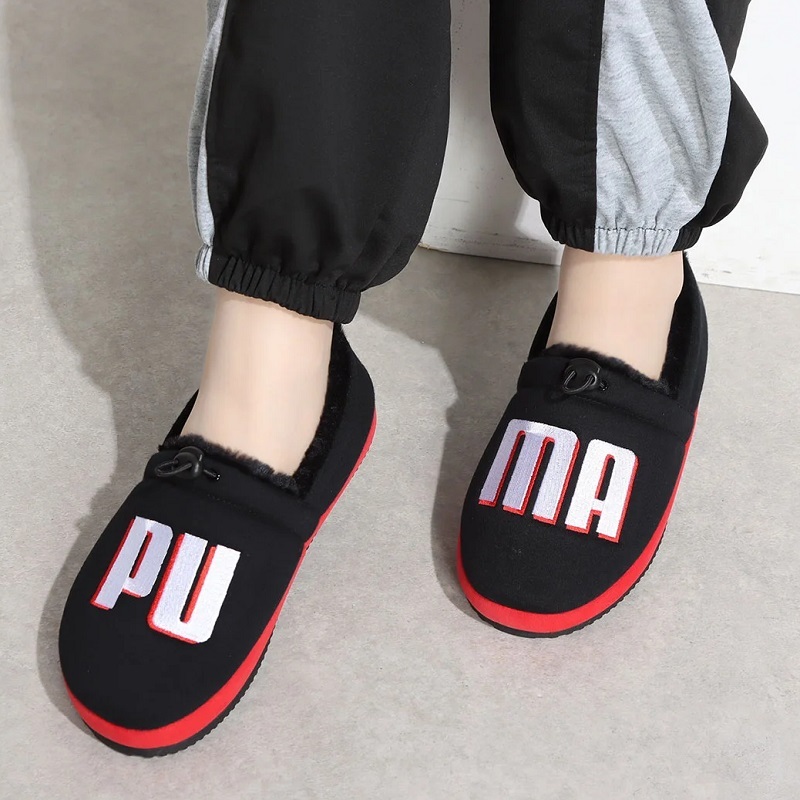 プーマ 25cm タフ モック ロゴ ブラック ホワイト Tuff Mocc Logo ファー スリッポン スリッパ_画像8