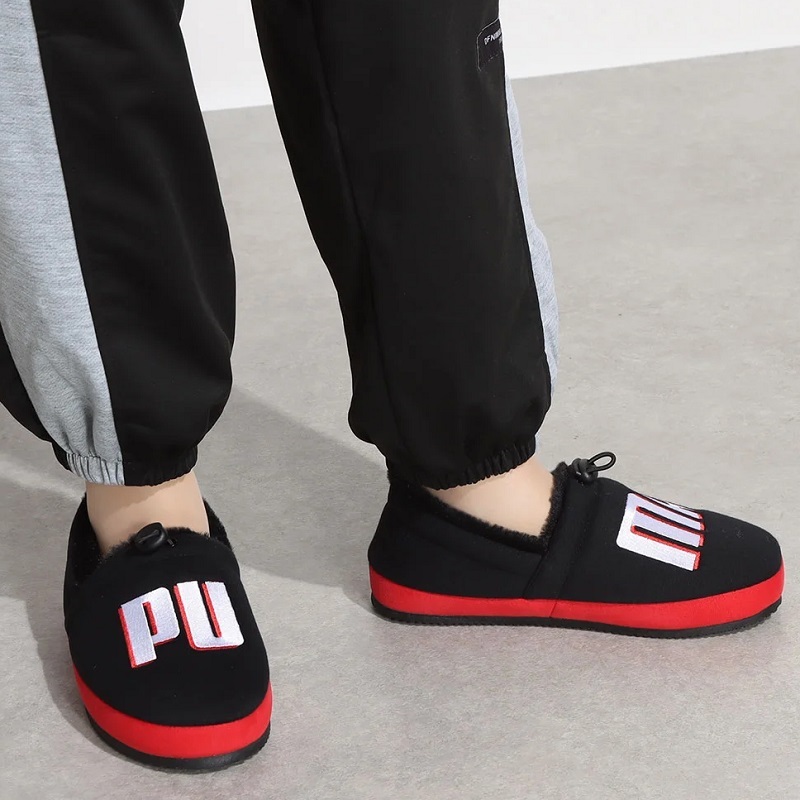 プーマ 25cm タフ モック ロゴ ブラック ホワイト Tuff Mocc Logo ファー スリッポン スリッパ_画像9