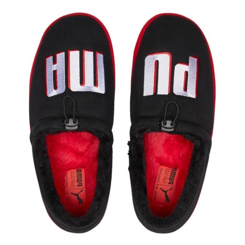 プーマ 25cm タフ モック ロゴ ブラック ホワイト Tuff Mocc Logo ファー スリッポン スリッパ_画像5