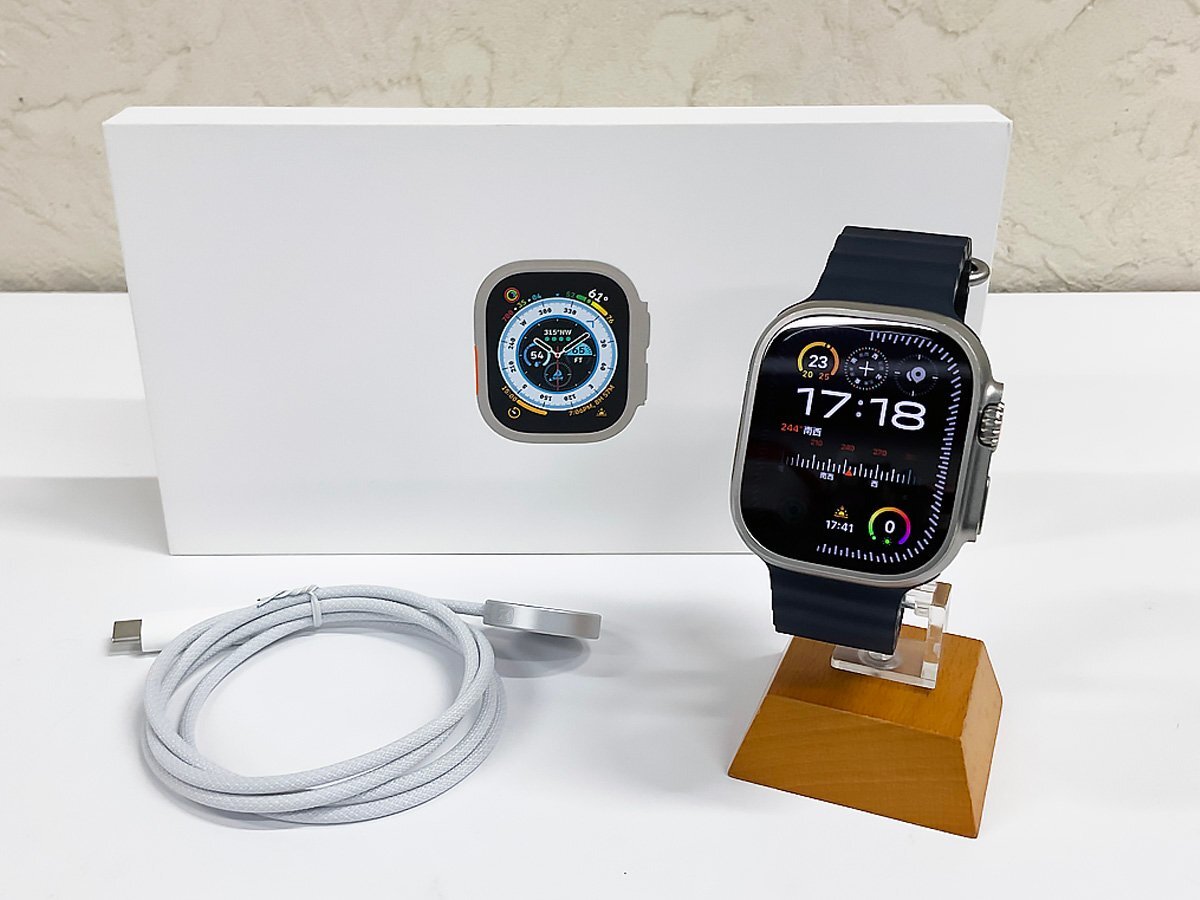 1円～ Apple Watch Ultra 49mm GPS＋Cellular MQFK3J/A A2684 アップルウォッチ ウルトラ チタニウムケース ミッドナイトオーシャンバンド_画像10
