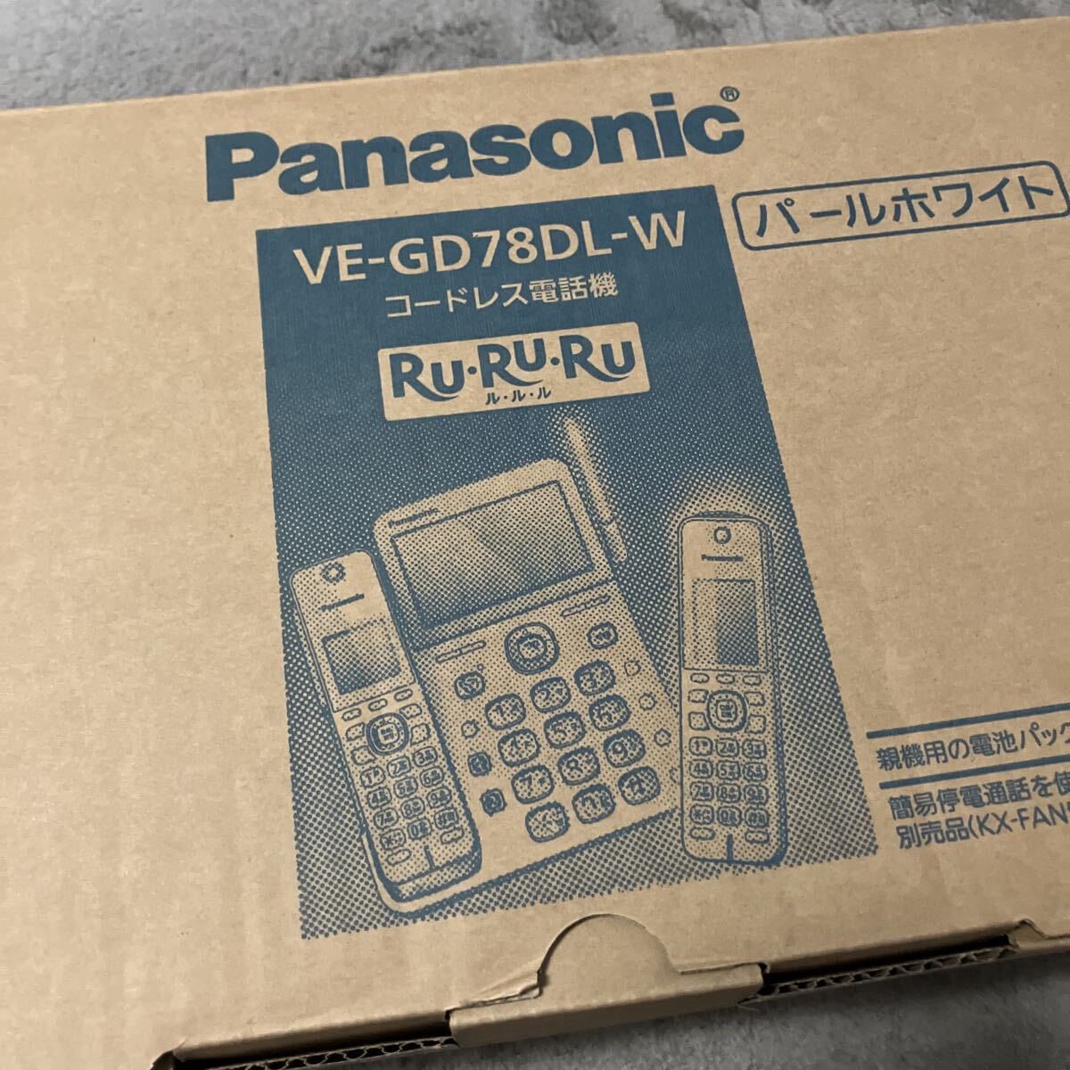 送料無料新品未開封正規品 パナソニック RU・RU・RU コードレス電話機 子機1台付 温度湿度アラーム搭載 パールホワイト VE-GD78DL-W_画像2
