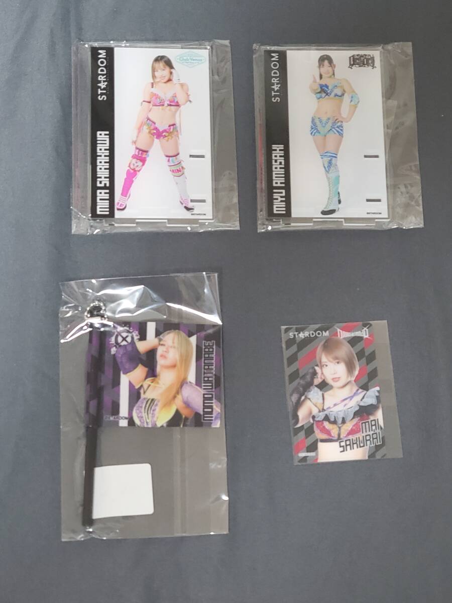 STARDOM　ウェブポン第二弾　４点セット　【レア賞】白川未奈・天咲光由【A賞】渡辺桃【B賞】桜井まい　未開封　スターダム_画像1